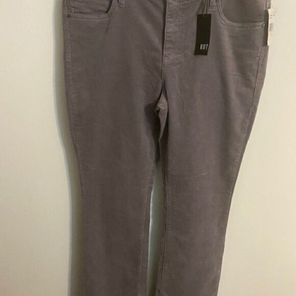 Kut from the Kloth Gray Seal Karen Baby Bootcut corduroy pants, size 14 - Picture 1 of 3